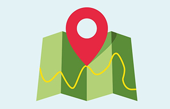 map with pin on it